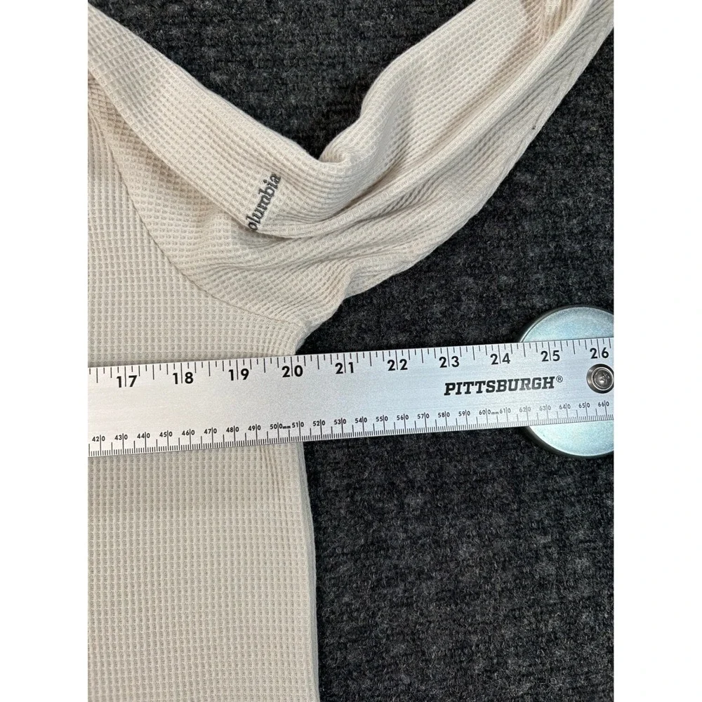 Columbia Women Cream Waffle Knit Cowl‎ Neck Sweater Long Sleeve Outdoor Pullover